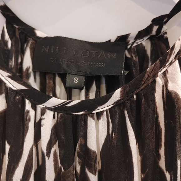 Nili Lotan Silk Feather Print Halter Dress Size Small - Picture 5 of 8